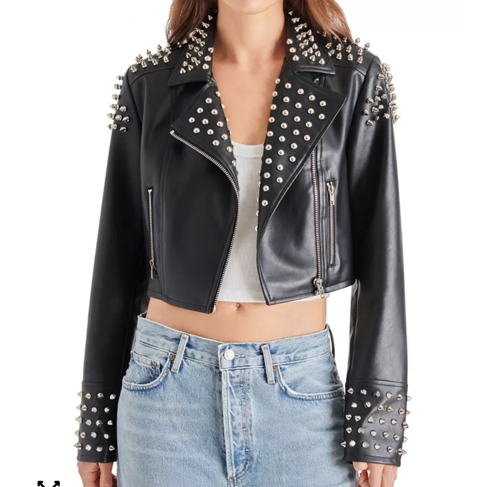 Women's Tabby Studded Moto Jacket Steve Madden